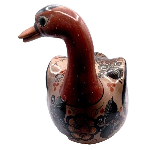 Very Large Hand-Painted 1960s Tonala Mexican Pottery Clay Duck 14.5" X 12" X 9" - Picture 15 of 16